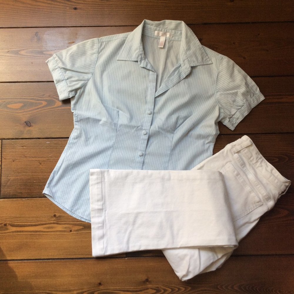 COPY - Banana Republic 30/10 Wide Leg Whit…